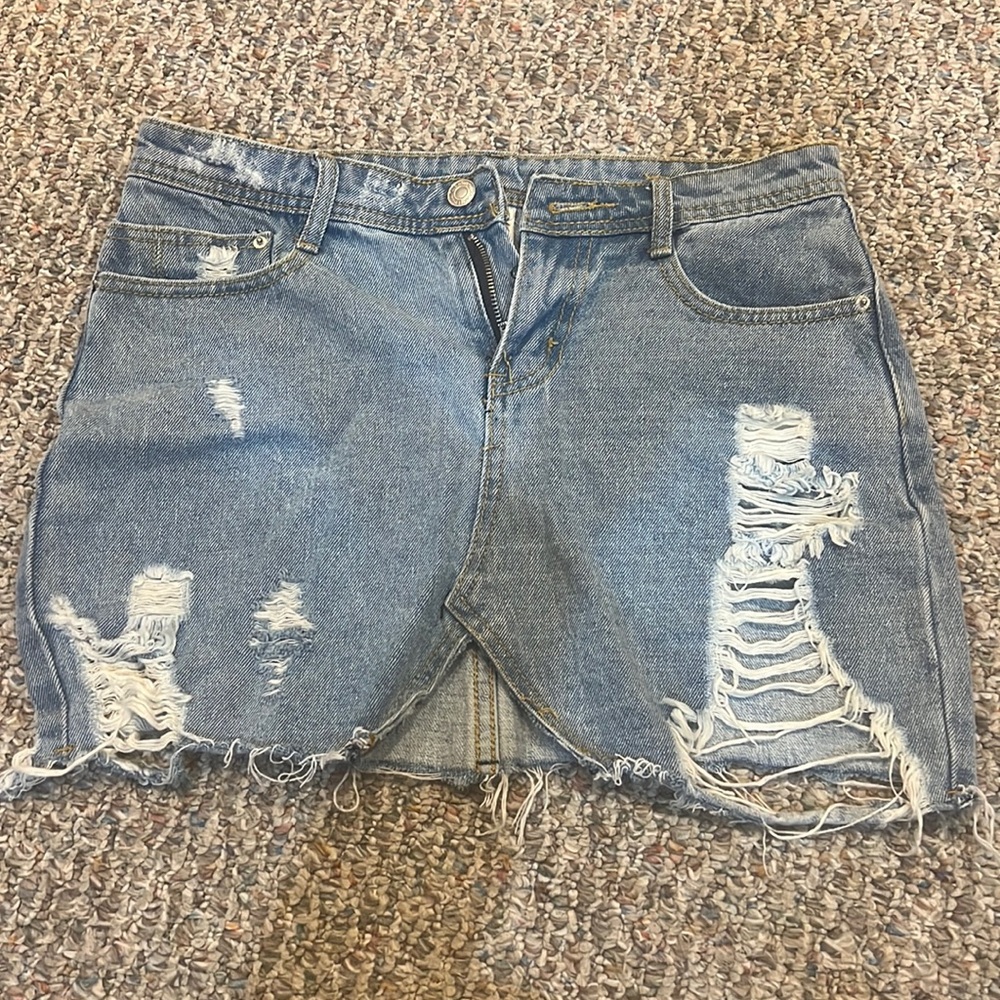 Mini denim skirt